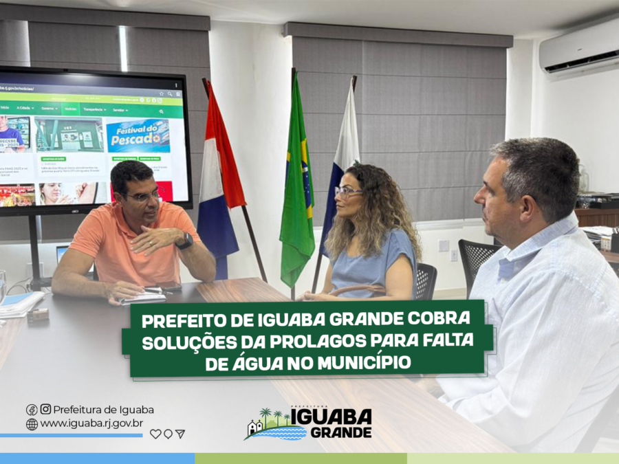 Imagem institucional da Prolagos sobre fiscalização e abastecimento de água