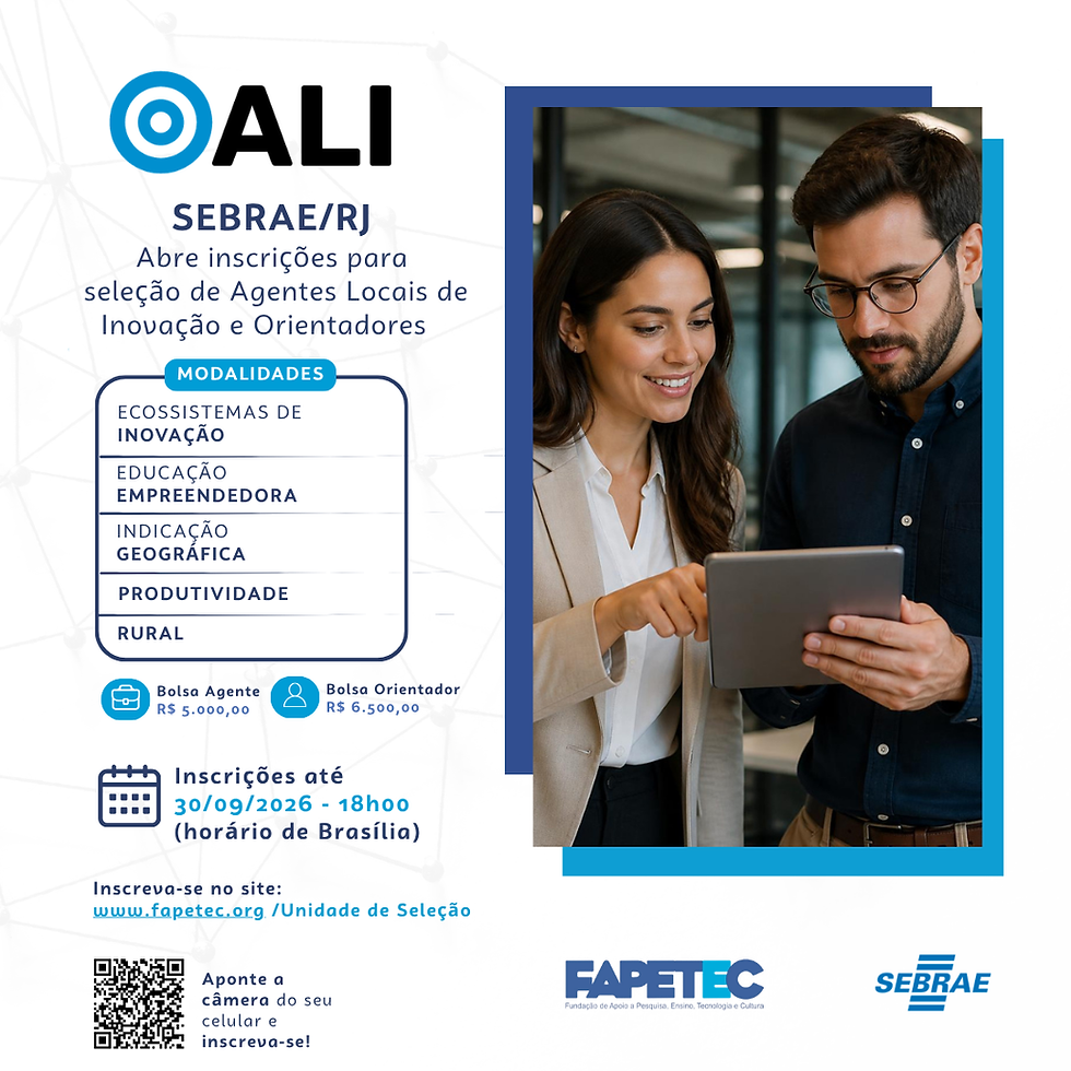 Imagem institucional do processo seletivo do Programa Agente Local de Inovação