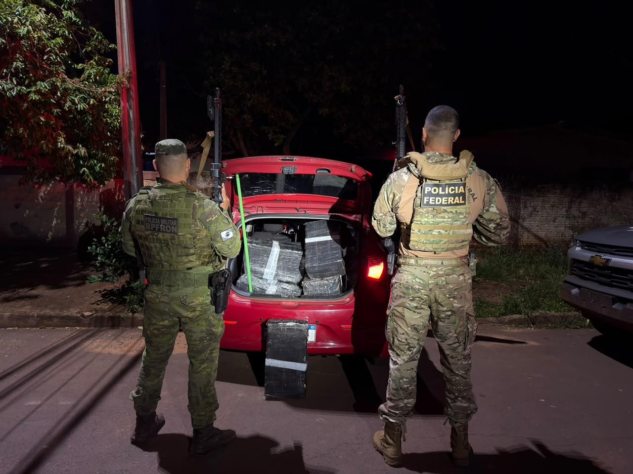 Fardos de maconha apreendidos pela Polícia Federal em Mundo Novo