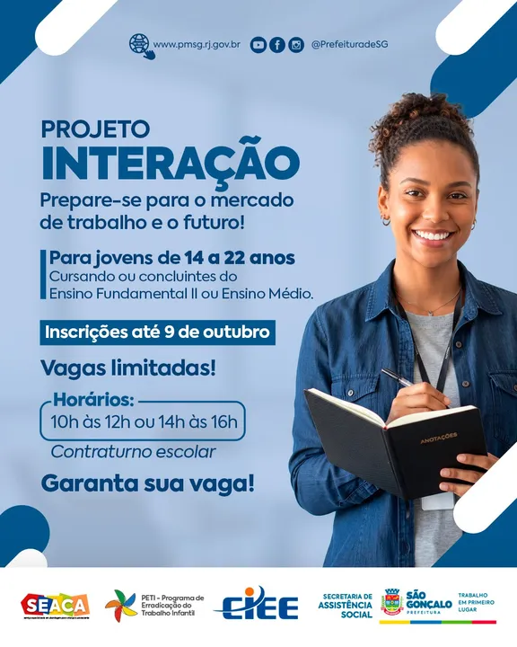 Jovens participam de atividade ligada ao Projeto Interação em São Gonçalo