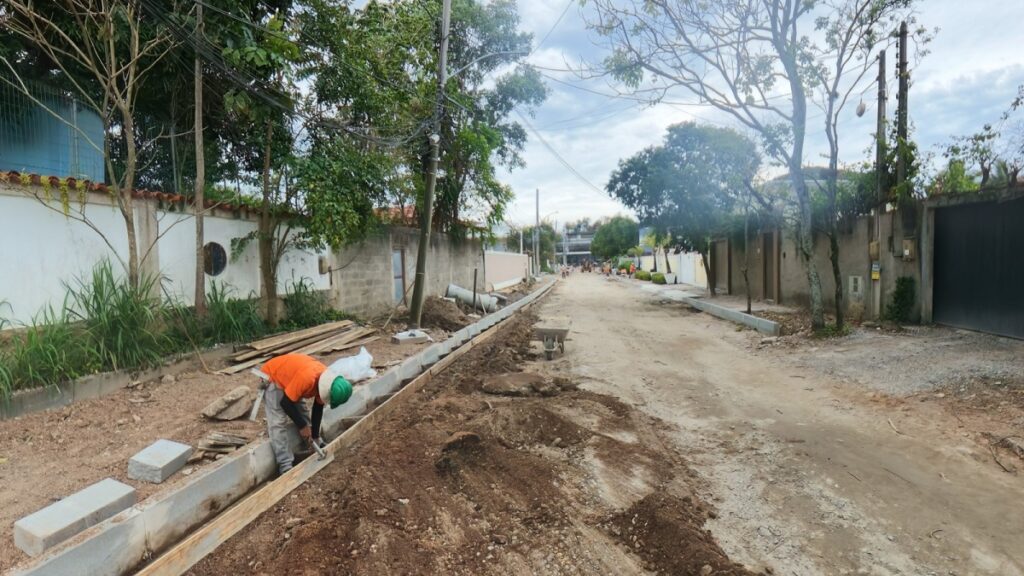 Obras de reurbanização no bairro Santo Antônio, em Niterói