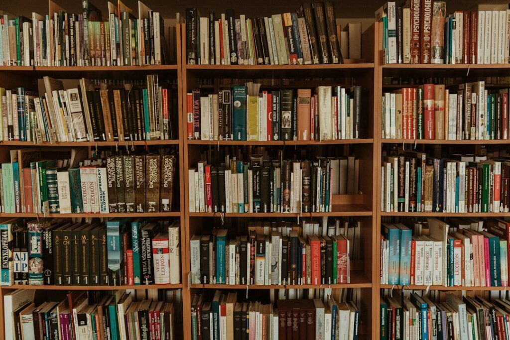 Livros em estantes, imagem ilustrativa