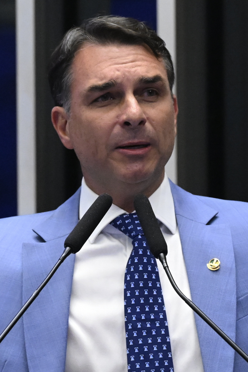 Flávio Bolsonaro durante pronunciamento no Senado em setembro de 2026. Foto de arquivo: Carlos Moura/Agência Senado, licença CC BY-SA 4.0.