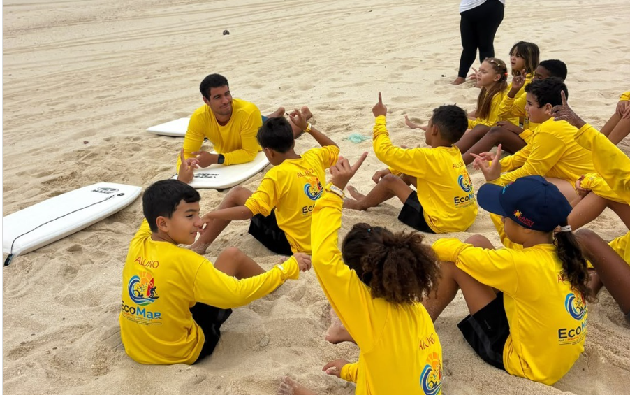 Arte de divulgação do Projeto EcoMar de segurança no mar em Maricá