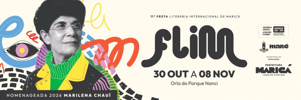 Card oficial da FLIM 2026 em Maricá