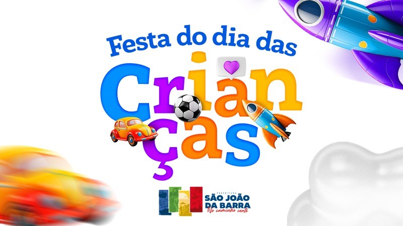 Arte institucional de arquivo relacionada a atividades do Dia das Crianças em São João da Barra